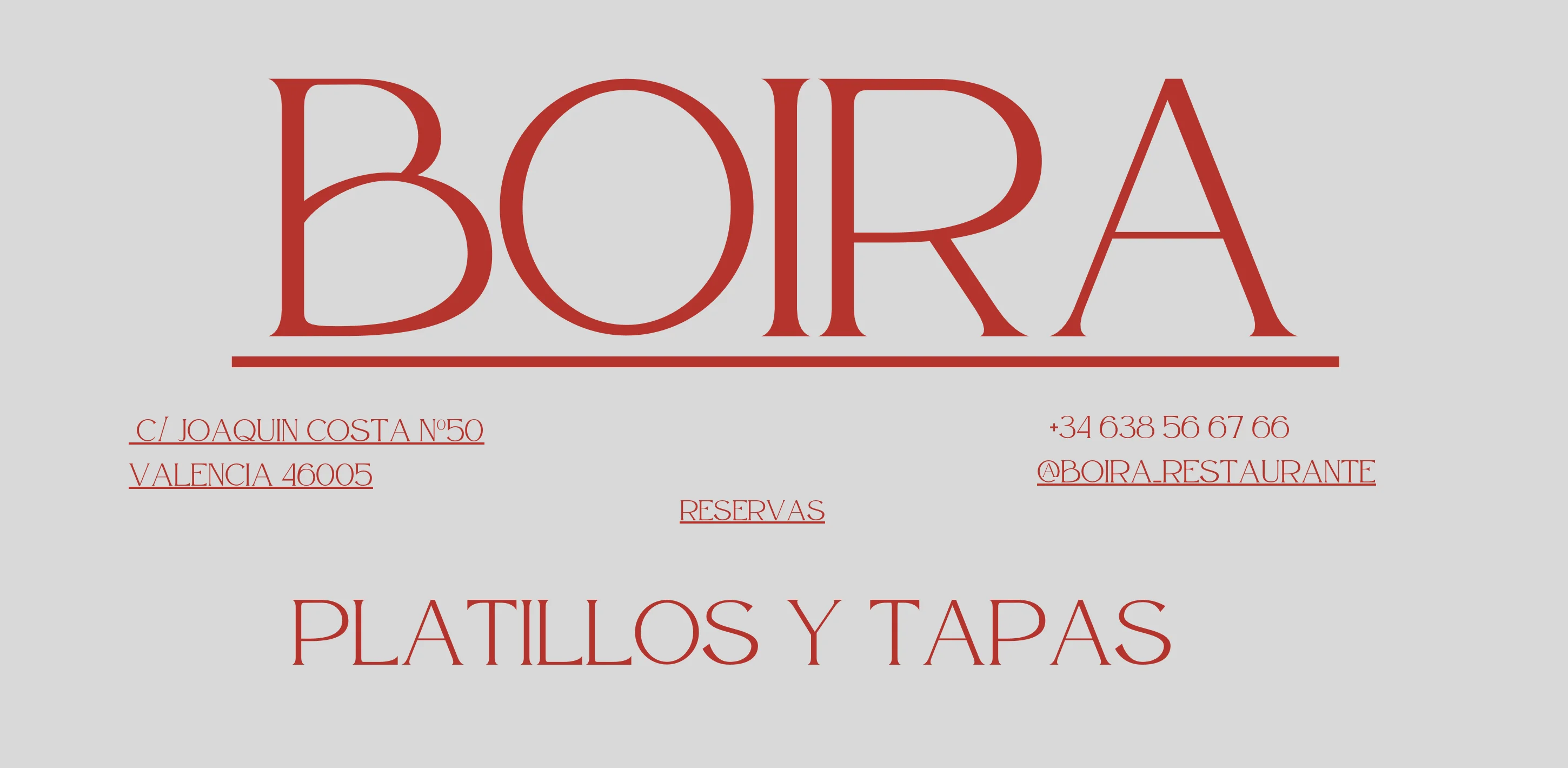 Landing page para restaurante Boira